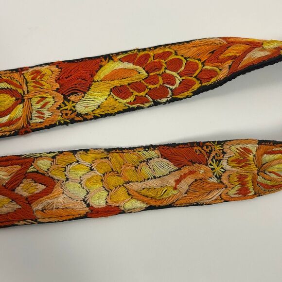 Hiptipico Hand-Embroidered Camera / Bag Strap - Orange - Picture 5 of 12